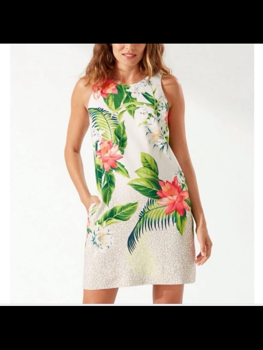 Tommy Bahama Silk Shift Dress Floral Grande Grove Tropical Hawaii Resort Large